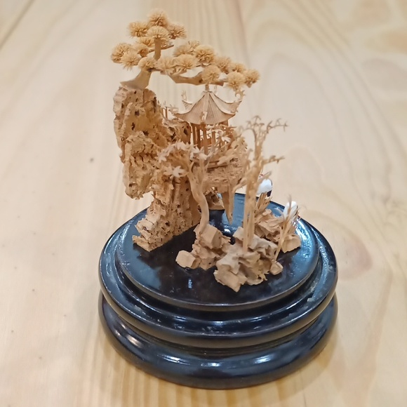 New Vintage Chinese Cork Carving Scenery Picture Sculpture Display - Picture 6 of 16